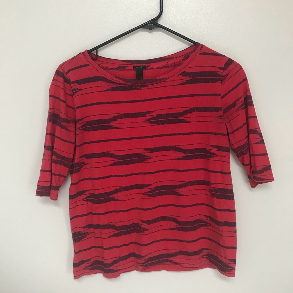 J. Crew Red Print Shirt